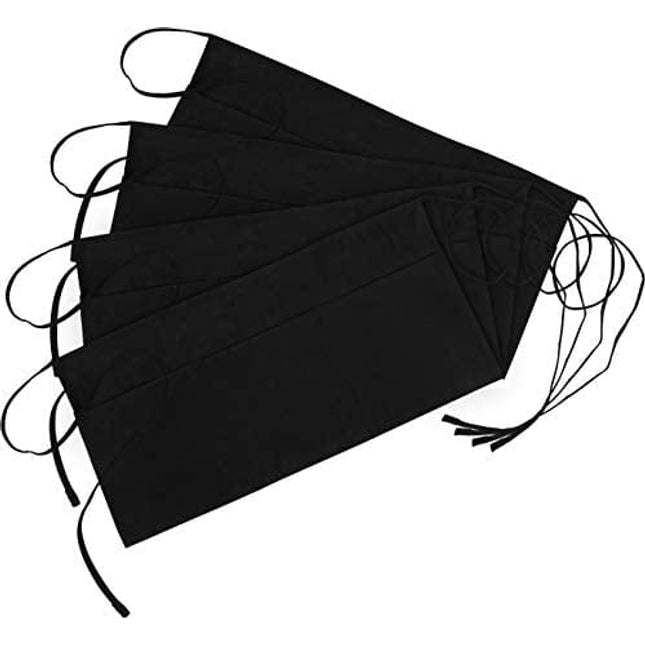 Utopia Wear 4 Pack 3 Pockets Waitress Apron, 24 x 12 Inches Waist Aprons for Home and Kitchen (Black)