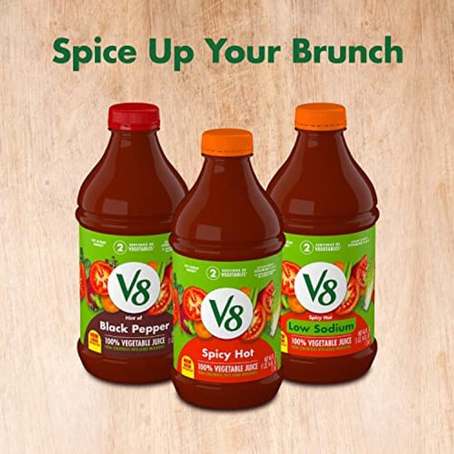 V8 Bloody Mary Mix, Vegetable Juice for Bloody Mary Cocktails, 46 FL OZ Bottle (Pack of 6)