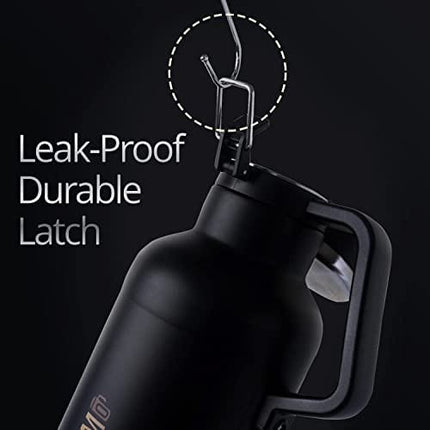 Vacuumo Growlers for Beer - Vacuum Double-Wall Insulation Keeps Cold and Carbonated or Liquids Hot - Leak-Proof Lid & Stainless Steel Thermos Jug/64oz