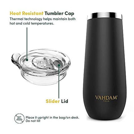 Stainless Steel Tumbler 9.1oz/270ml - Black | Vacuum Insulated, Double Wall, Sweat-proof Sipper with Lid for Hot and Cold Drinks | Coffee Mug