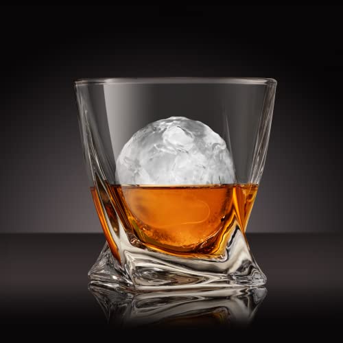 veecom Whiskey Glasses, Whiskey Glass Set of 2 with Ice Molds, 10