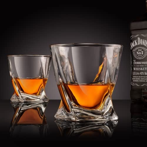veecom Whiskey Glasses, Crystal Whiskey Glass 10oz, Set of 2 Old Fashioned  Rocks Glasses, Bourbon Glass for Cocktail, Scotch, Liquor, Whiskey Gift for