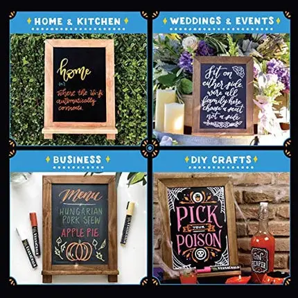 Tabletop Chalk Boards with Frame by VersaChalk (13x9, Porcelain, Magnetic) A Frame Chalk Board Sign for Business, Bistro Bar, Sandwich Menu, Sidewalk, Parties, Classroom, Wedding