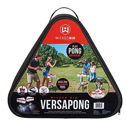 Versapong Portable Beer Pong Table/Tailgate Game with Backpack Carry Case and Balls