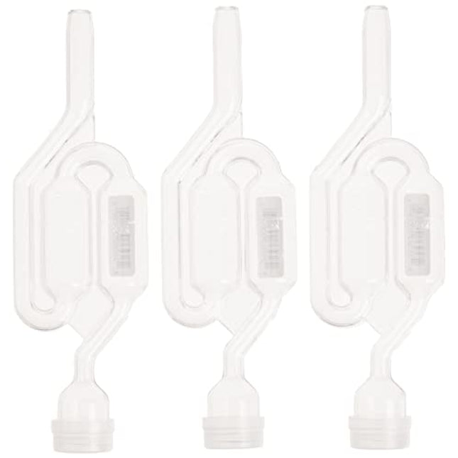 Twin Bubble Airlock for Wine Making and Beer Making (Pack of 3)