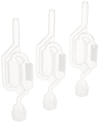 Twin Bubble Airlock for Wine Making and Beer Making (Pack of 3)