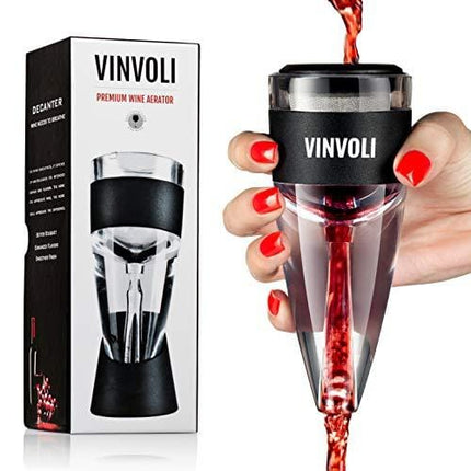 VINVOLI Wine Aerator - New 2020 Luxury Wine Air Aerator - Red Wine Decanter Aerator - Wine Aerator Wine Pourer - Wine Filter Sulfite Soften - Wine Decanters Areators for Wine Bottle - WineGuide Ebook