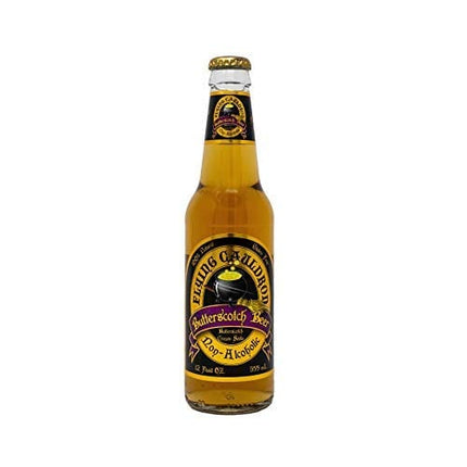 Flying Cauldron Butterscotch Beer (12 Fl Oz (Pack of 12)), Vanilla Butterscotch, All- Natural and Caffeine free.