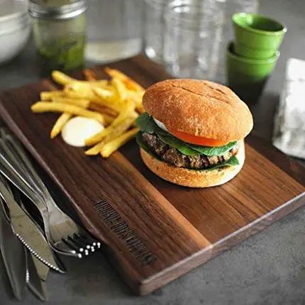 Made in USA Walnut Cutting Board by Virginia Boys Kitchens - Butcher Block made from Sustainable Hardwood (8x12)