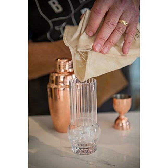 Viski Professional Lewis Bag and Mallet Bartender Kit & Bar Tools Kitchen Accessory 12", Ice Bag & Mallet