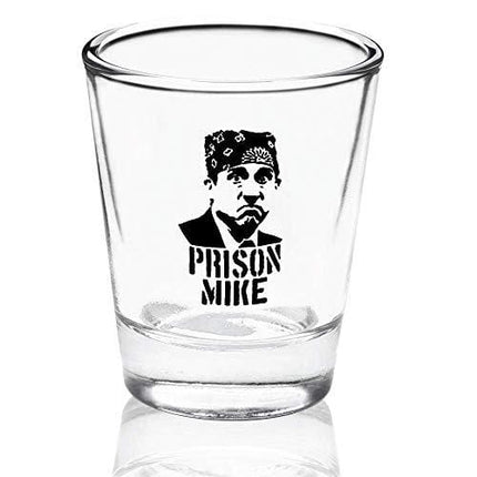 Prison Mike Shot Glass - The Office Merchandise | Funny Michael Scott for Men and Women - Dunder Mifflin Inspired Shot Glasses