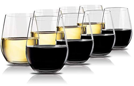 Vivocci Unbreakable Plastic Stemless Wine Glasses 20 oz | 100% Tritan Heavy Base | Shatterproof Glassware | Ideal For Cocktails & Scotch | Perfect For Homes & Bars | Dishwasher Proof, Buy 8 Pay 6