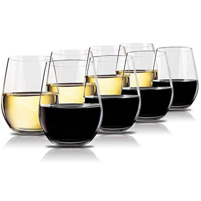 Vivocci Unbreakable Plastic Stemless Wine Glasses 20 oz | 100% Tritan Heavy Base | Shatterproof Glassware | Ideal For Cocktails & Scotch | Perfect For Homes & Bars | Dishwasher Proof, Buy 8 Pay 6