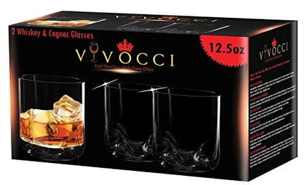 Vivocci Unbreakable Tritan Plastic Rocks 12.5 oz Whiskey & Double Old Fashioned Glasses | Thumb Indent Base | Ideal for Bourbon & Scotch | Perfect For Homes & Bars | Dishwasher Safe Barware | Set of 2