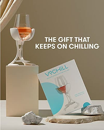 VoChill Personal Wine Chiller | Keep the Chill Without Giving Up Your Glass | New Must-Have Wine Accessory | Separable & Refreezable Chill Cradle | Actively Chills Stemware | Blush, Perfect Pair