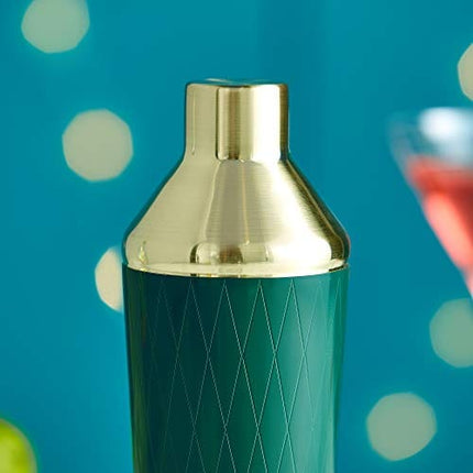 VonShef Green & Gold Cocktail Shaker Set in Gift Box