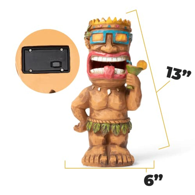 VP Home Cocktail Tiki Solar Light for Home and Outdoor Decor, Cocktail Tiki Solar Powered Flickering LED Garden Light Backyard Cocktail Tiki Statue Solar Garden Decor Outdoor Tiki Bar Decorations