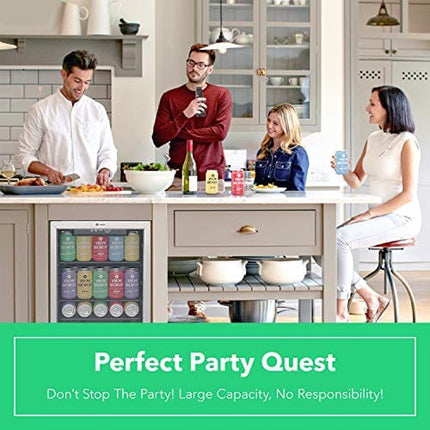 Vremi Beverage Refrigerator and Cooler - 100 to 120 Can Mini Fridge with Glass Door for Soda Beer or Wine - Auto Defrost Drink Dispenser Machine for Office or Bar with Adjustable Removable Shelves