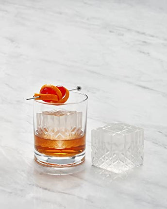 Crystal Ice Tray, Perfect Etched, Slow Melting Large Cubes