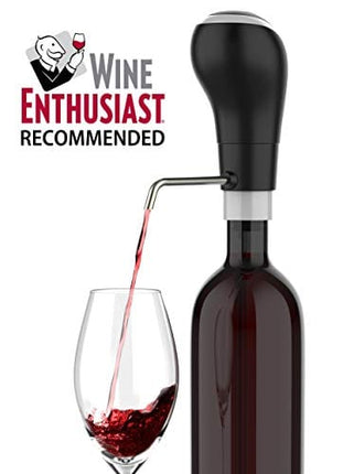Waerator Instant 1-Button Aeration & Decanter Electric Wine Aerator: Enhance Wine Flavor of Waerator All Ages; Convenient Spout (Black)