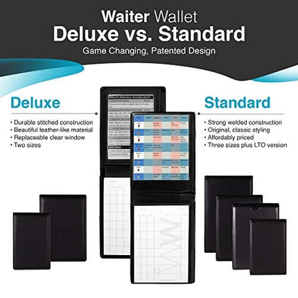 Waiter Wallet Deluxe Server Book Organizer and Restaurant Guest Order Pad for Waitresses, Waiters and Bartenders, Medium Size fits Apron Pockets