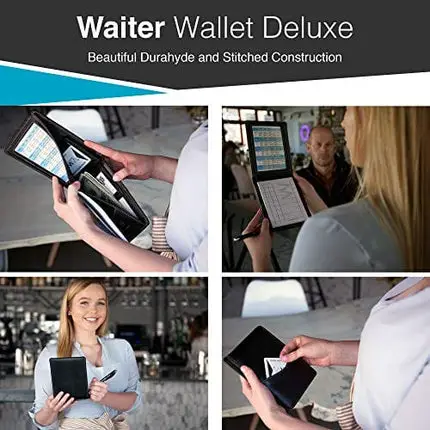 Waiter Wallet Deluxe Server Book Organizer and Restaurant Guest Order Pad for Waitresses, Waiters and Bartenders, Medium Size fits Apron Pockets