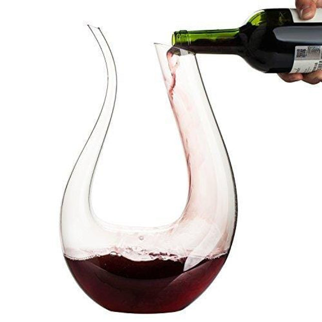 Wine Decanter, WBSEos Hand Blown Classic Wine Carafe, Lead-free Glass,Wine Gift for Aerating,Wine Accessories 1.5L
