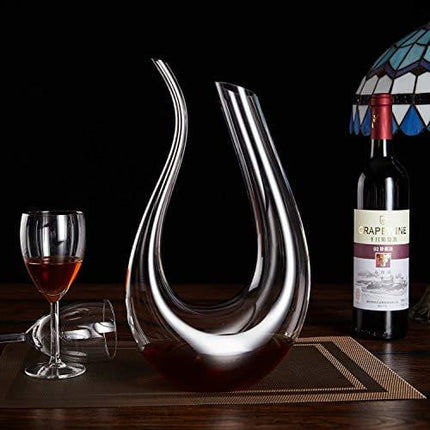 Wine Decanter, WBSEos Hand Blown Classic Wine Carafe, Lead-free Glass,Wine Gift for Aerating,Wine Accessories 1.5L