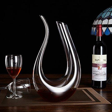 Wine Decanter, WBSEos Hand Blown Classic Wine Carafe, Lead-free Glass,Wine Gift for Aerating,Wine Accessories 1.5L