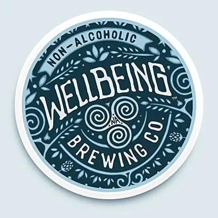WELLBEING BREWING CO. 6 Pack Cans - Hellraiser Dark Amber Non-Alcoholic Craft Beer - 80 Calories - Zero Grams of Sugar - Vegan - non-GMO - High in Anti-Oxidants / Anti-Inflammatories - 12 Fl. oz.