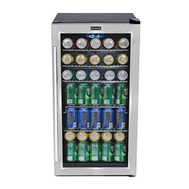 Whynter BR-130SB Beverage Refrigerator with Internal Fan – Stainless Steel 120-Can Capacity
