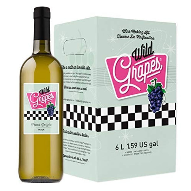 Wild Grapes Premium DIY Wine Making Kits - Italian Pinot Grigio - Makes Up to 30 x 750mL Bottles, 6 Gallons of Wine