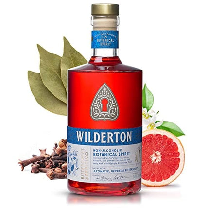 Wilderton Bittersweet Aperitivo Non Alcoholic Spirits - Botanical Spirit with Grapefruit, Orange Blossom and Aromatic Herbs - Zero Proof Alcohol Free Drinks – 25.4 fl oz