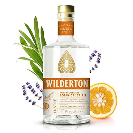 Wilderton Lustre Non Alcoholic Spirits - Botanical Spirit with Citrus, Herbaceous and Floral Notes - Zero Proof Alcohol Free Drinks - 25.4 fl oz