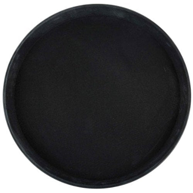 Winco TFG-14K Round Fiberglass Tray with Non-Slip Surface, 14-Inch, Black