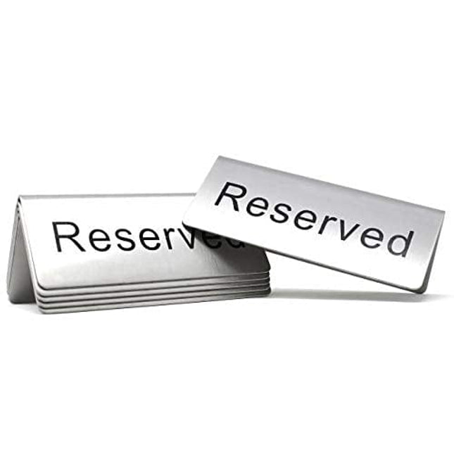 Reserved Table Signs 4.75x1.75 - 6 Pack