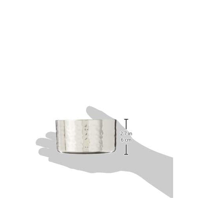 Winco Double Wall Wine Coaster, Satin Finish, Hammered, 5" Diameter, Silver