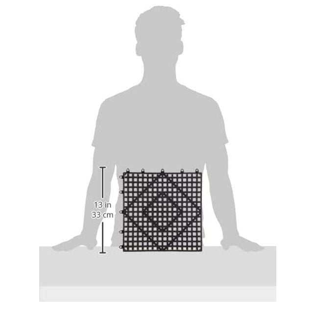 Winco Interlocking Bar Mat, 12 by 12-Inch, Dark Smoke,Black,Medium