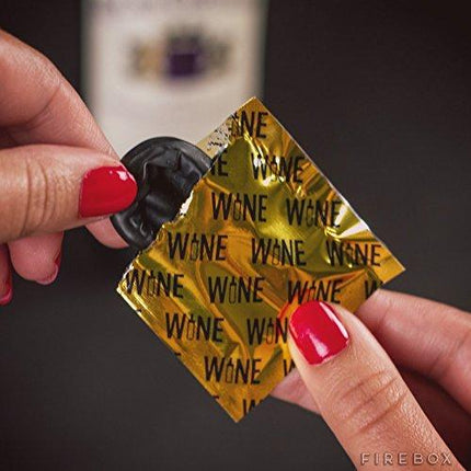 Wine Condoms | Wine & Beverage Bottle Stopper | Air-Tight Grip | Prolong Beverage Freshness | FUNctional Novelty Gift | Food Grade 100% Rubber Latex | Tuxedo Black | Set of 6
