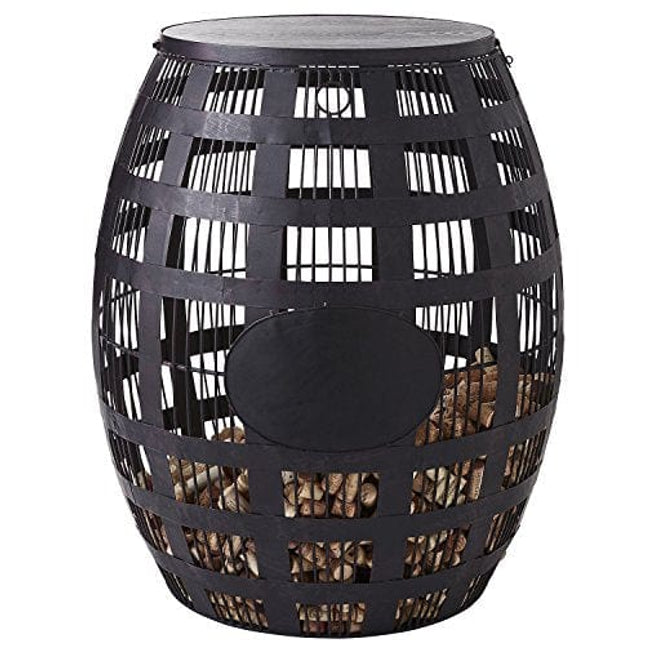 Wine Enthusiast Barrel Cork Catcher Side Table – Holds 2,000 Corks