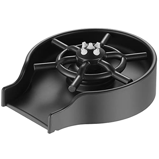 Glass Rinser for Kitchen Sink Matte Black, Kitchen Sink Replacement for Bar Sink, WiPPhs Cup Washer Sink Attachment, Bar Glass Rinser WI639BK