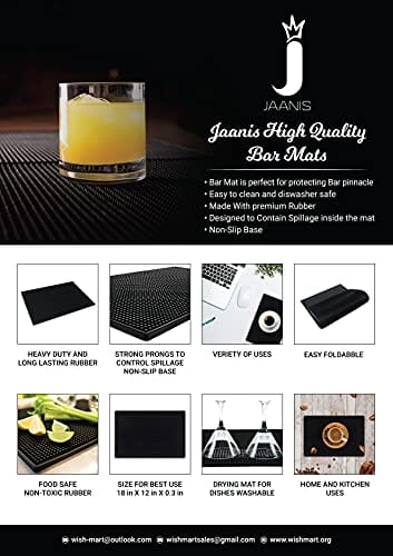 Bar Mat 18 X 12 Durable and Stylish Rubber Dish Drying Bar Spill