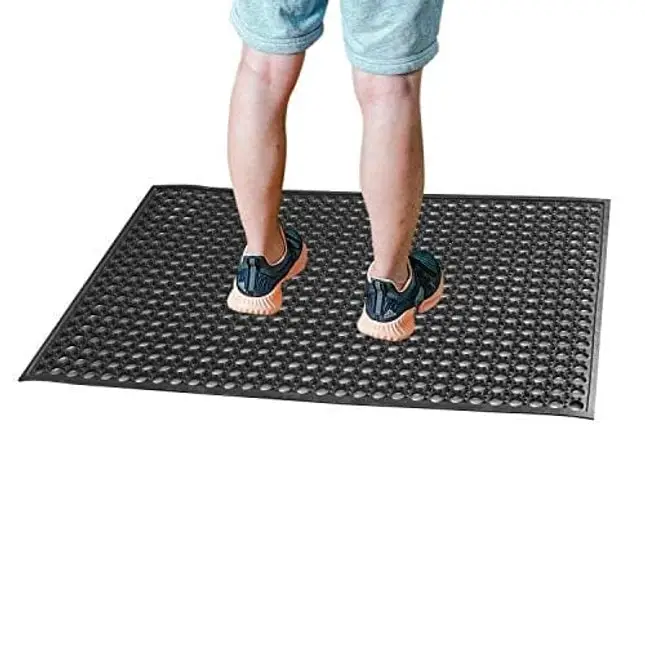 Goorabbit Kitchen Mats Antifatigue,Rubber Floor Mats for Kitchen  Anti-Fatigue Mat New Out Door Commercial Heavy Duty Drainage Floor Bath Mat  Black Bar Floor Mat 35 x 59,Black 