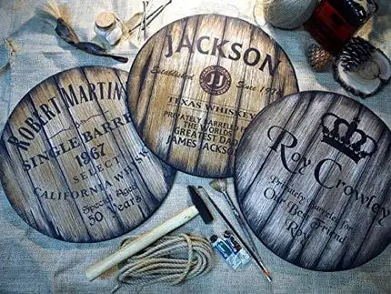 Custom Decorative Wood Sign, 3 Different Styles of Whiskey Wine & Beer Barrels to Choose from, Personalized Gifts for Men, Rustic Decor for Home Bar Man Cave