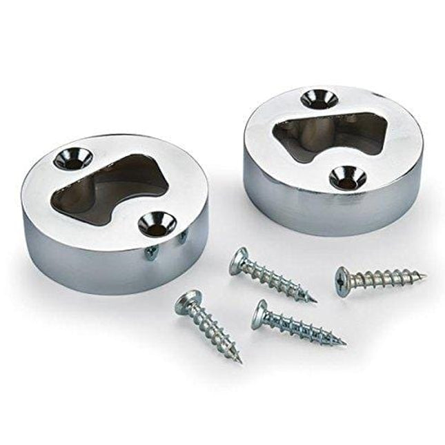 Woodturning Project Kit for 1.5" Round Bottle Opener Kit, Chrome, 2-Pack