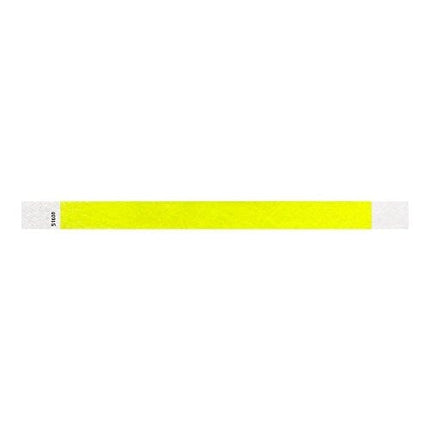 WristCo 3/4" Tyvek Wristbands | Lightweight |Durable | Waterproof | Great for Events and Screening | Neon Yellow | 500 Paper Wristbands