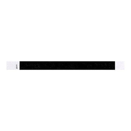 WristCo Black 3/4" Tyvek Wristbands - 500 Pack Paper Wristbands for Events