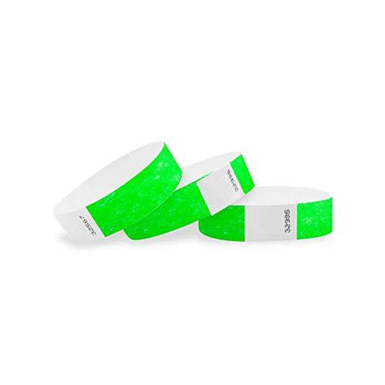 WristCo Neon Green 3/4" Tyvek Wristbands - 1000 Pack Paper Wristbands for Events