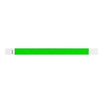 WristCo Neon Green 3/4" Tyvek Wristbands - 500 Pack Paper Wristbands For Events