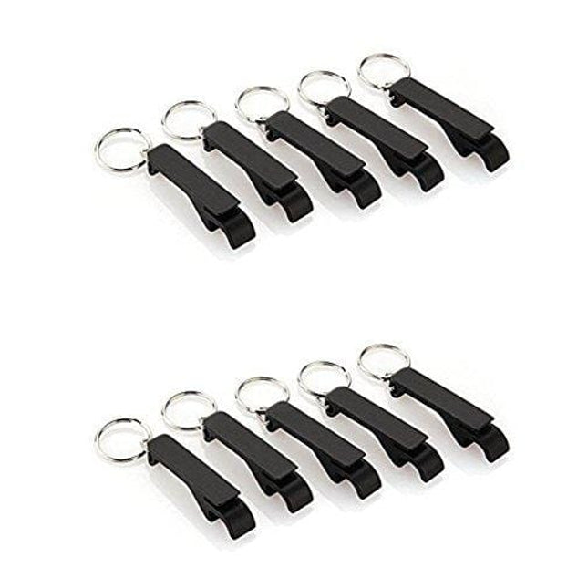 XICHEN Set of 10 - Mini Key Chain Opener Beer Bottle Drink bottle Opener (Black)